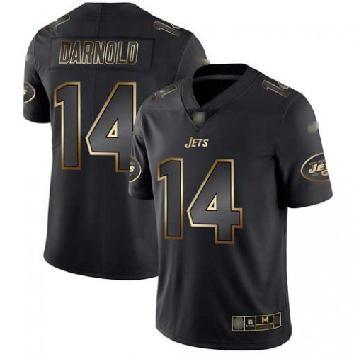 New York Jets #14 Sam Darnold Black/Gold Men's Stitched Vapor Untouchable Limited Jersey Men's