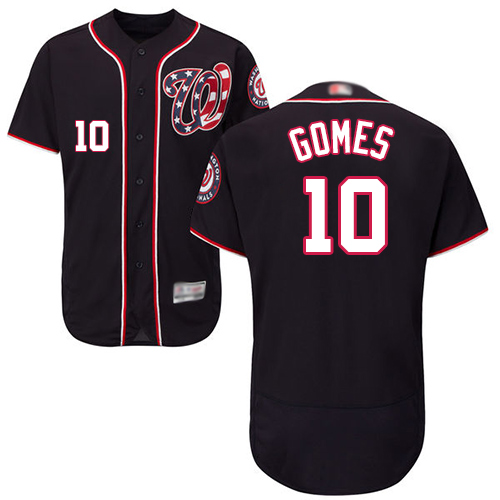 Washington Nationals #10 Yan Gomes Navy Blue Flexbase Authentic Collection Stitched Jersey Men's