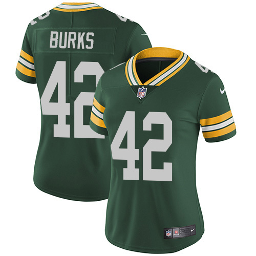 Green Bay Packers #42 Oren Burks Green Team Color Women's Stitched Vapor Untouchable Limited Jersey Womens