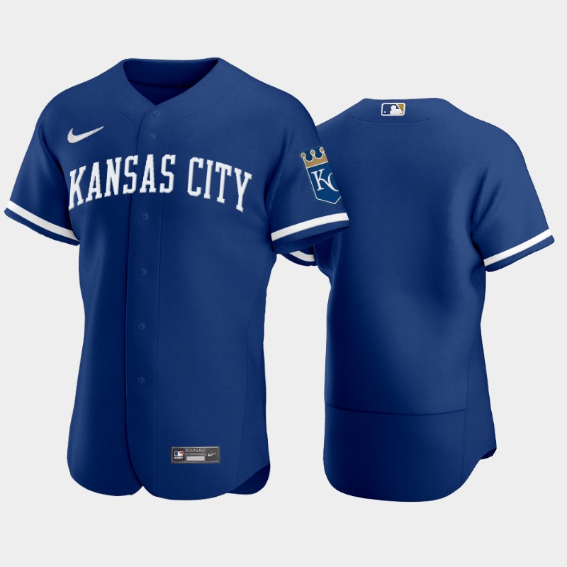 Kansas City Royals Blank Men's Powder Royal Blue 2022 Authentic Jersey