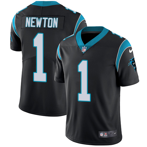 Carolina Panthers #1 Cam Newton Black Team Color Men's Stitched Vapor Untouchable Limited Jersey Men's