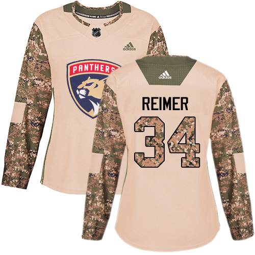 Adidas Florida Panthers #34 James Reimer Camo Authentic 2017 Veterans Day Women's Stitched Jersey Womens