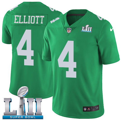 Philadelphia Eagles #4 Jake Elliott Green Super Bowl LII Men's Stitched Limited Rush Jersey Men's
