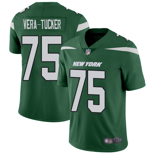 New York Jets #75 Alijah Vera-Tucker Green Team Color Men's Stitched Vapor Untouchable Limited Jersey Men's