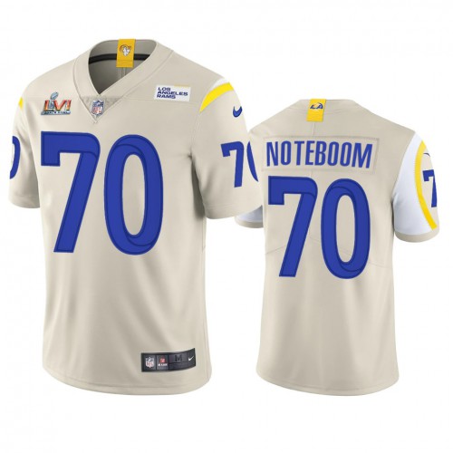 Los Angeles Los Angeles Rams #70 Joseph Noteboom Men's Super Bowl LVI Patch Vapor Limited Jersey - Bone Men's