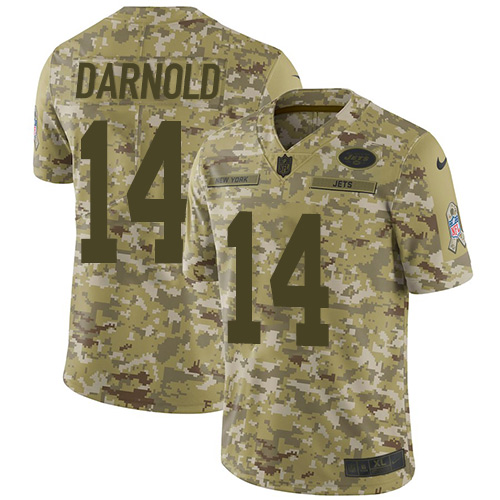 New York Jets #14 Sam Darnold Camo Youth Stitched Limited 2018 Salute to Service Jersey Youth