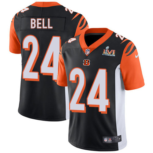 Cincinnati Bengals #24 Vonn Bell Black Team Color Super Bowl LVI Patch Youth Stitched Vapor Untouchable Limited Jersey Youth