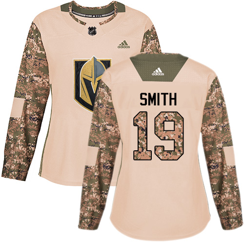 Adidas Golden Vegas Golden Knights #19 Reilly Smith Camo Authentic 2017 Veterans Day Women's Stitched Jersey Womens