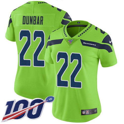 Seattle Seahawks #22 Quinton Dur Green Women's Stitched Limited Rush 100th Season Jersey Womens