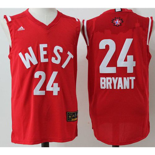Los Angeles Lakers #24 Kobe Bryant Red 2016 All-Star Stitched Jersey Mens