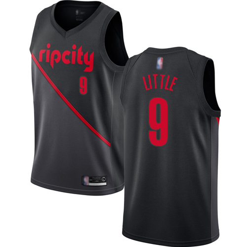 Portland Trail Blazers #9 Nassir Little Black Swingman City Edition 2018/19 Jersey Mens