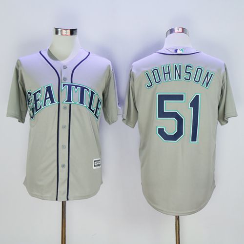 Seattle Mariners #51 Randy Johnson Grey New Cool Base Stitched Jersey Men's