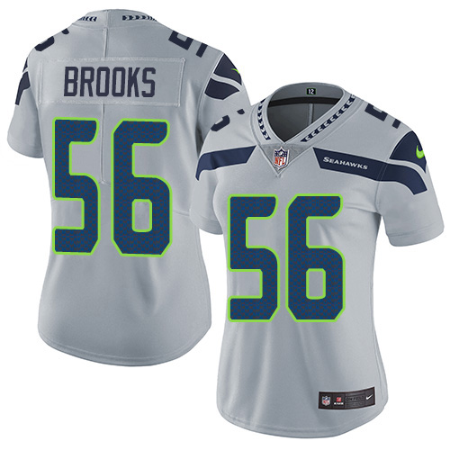 Seattle Seahawks #56 Jordyn Brooks Grey Alternate Women's Stitched Vapor Untouchable Limited Jersey Womens