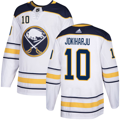 Adidas Buffalo Sabres #10 Henri Jokiharju White Road Authentic Stitched Jersey Men's