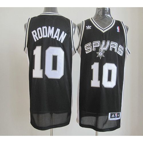 San Antonio Spurs #10 Dennis Rodman Black Revolution 30 Stitched Jersey Mens