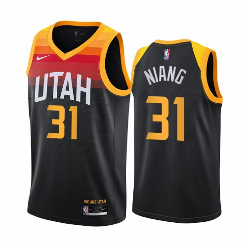 Utah Jazz #31 Georges Niang Black Swingman 2020-21 City Edition Jersey Mens