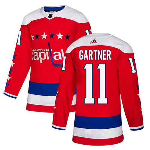 Adidas Washington Capitals #11 Mike Gartner Red Alternate Authentic Stitched Jersey Men's