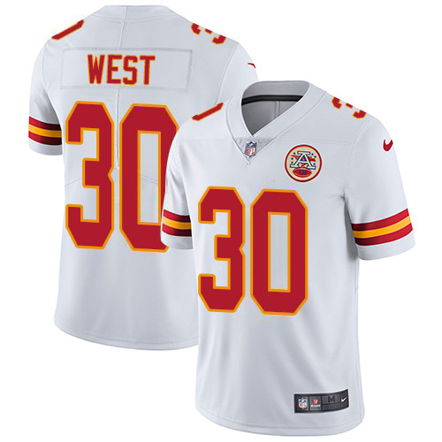 Kansas City Chiefs #30 Charcandrick West White Men's Stitched Vapor Untouchable Limited Jersey Men's