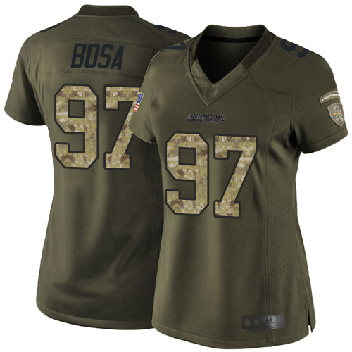 Chargers #97 Joey Bosa Green Women's Stitched Limited 2015 Salute To Service Jersey