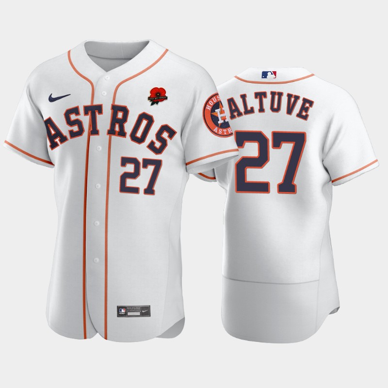 Houston Astros #27 Jose Altuve Men's Authentic 2021 Memorial Day Jersey - White