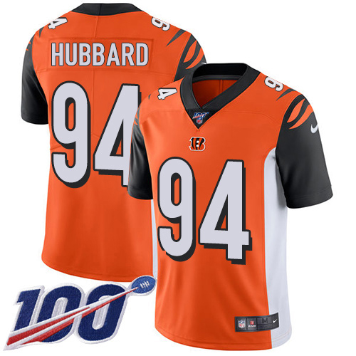 Bengals #94 Sam Hubbard Orange Alternate Youth Stitched 100th Season Vapor Limited Jersey
