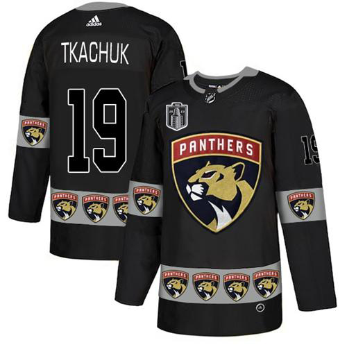 Adidas Panthers #19 Matthew Tkachuk Black 2023 Stanley Cup Final Patch Authentic Team Logo Fashion Stitched Youth Jersey