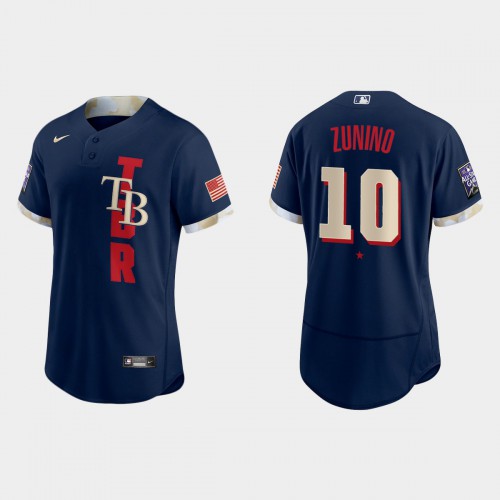 Tampa Bay Tampa Bay Rays #10 Mike Zunino 2021 All Star Game Authentic Navy Jersey Men's