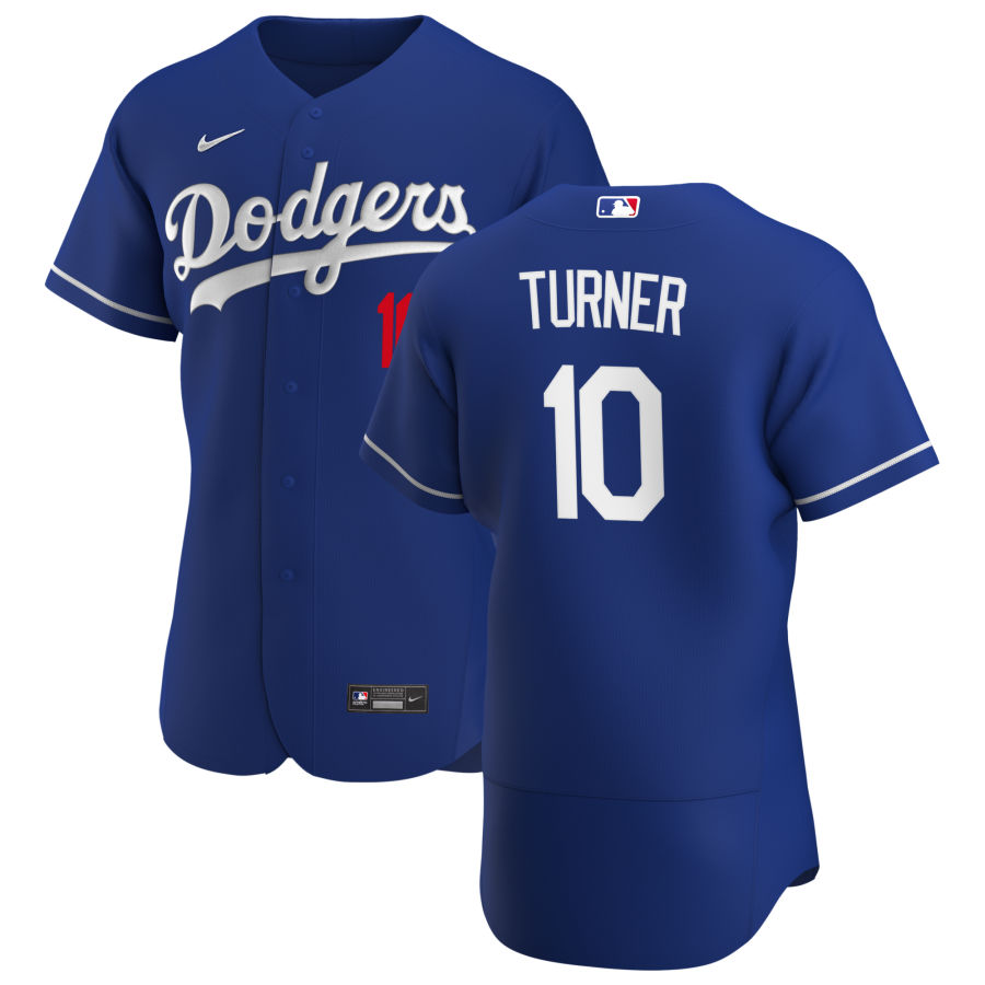 Los Angeles Dodgers #10 Justin Turner Men's Royal Alternate 2020 Authentic Player Jersey