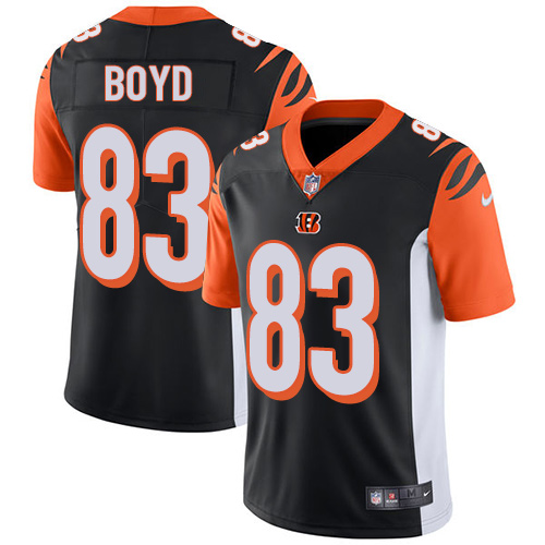 Bengals #83 Tyler Boyd Black Team Color Men's Stitched Vapor Untouchable Limited Jersey