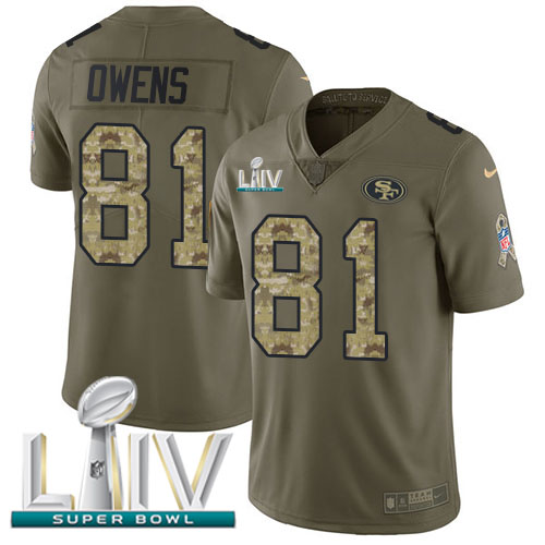 San Francisco 49ers #81 Jordan Matthews Olive/Camo Super Bowl LIV 2020 Men's Stitched Limited 2017 Salute To Service Jersey Men's