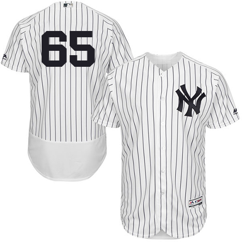 New York Yankees #65 James Paxton White Strip Flexbase Authentic Collection Stitched Jersey Men's