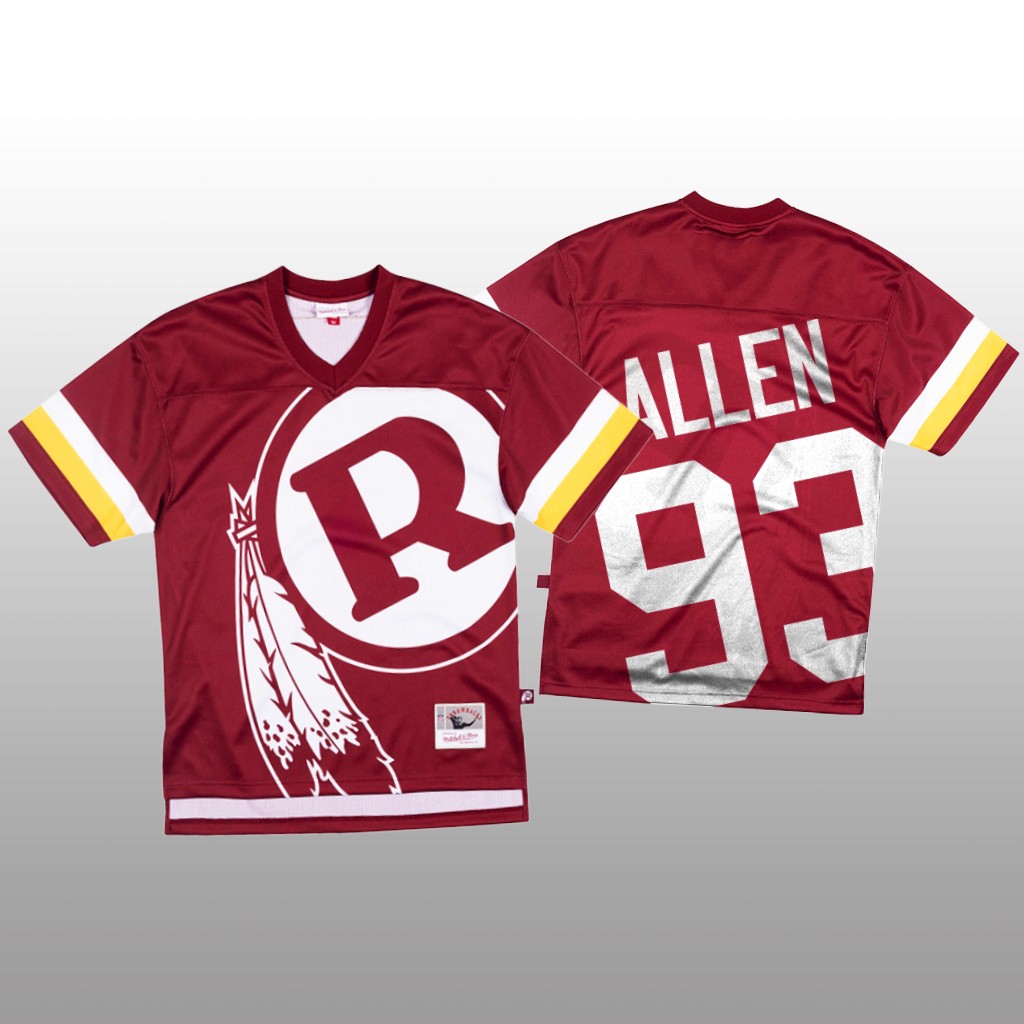 Washington Commanders #93 Jonathan Allen Red Men's Mitchell & Nell Big Face Fashion Limited Jersey