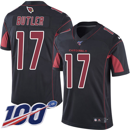Arizona Cardinals #17 Hakeem Butler Black Men's Stitched Limited Rush 100th Season Jersey Men's