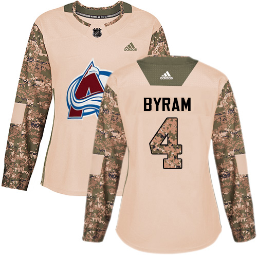 Adidas Colorado Avalanche #4 Bowen Byram Camo Women's Authentic 2017 Veterans Day Stitched Jersey Womens