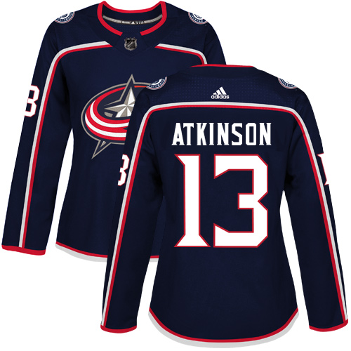 Adidas Columbus Blue Jackets #13 Cam Atkinson Navy Blue Home Authentic Women's Stitched Jersey Womens