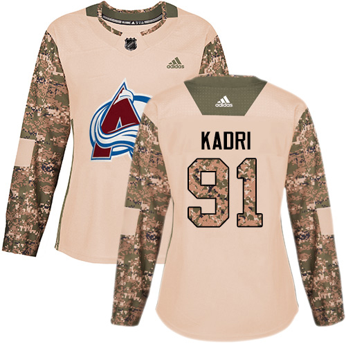 Adidas Colorado Avalanche #91 Nazem Kadri Camo Women's Authentic 2017 Veterans Day Stitched Jersey Womens