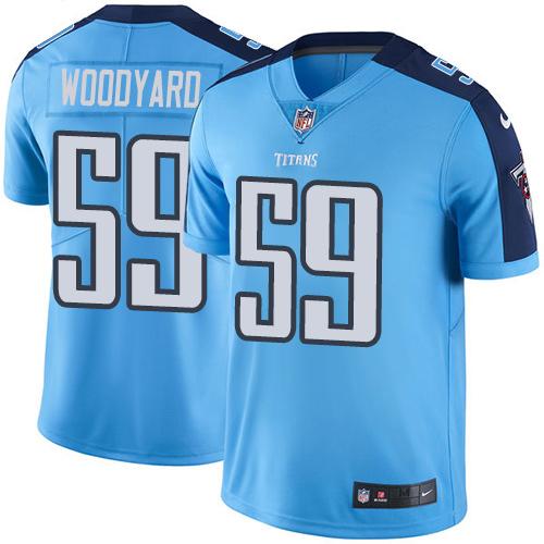 Tennessee Titans #59 Wesley Woodyard Light Blue Men's Stitched Limited Rush Jersey Men's
