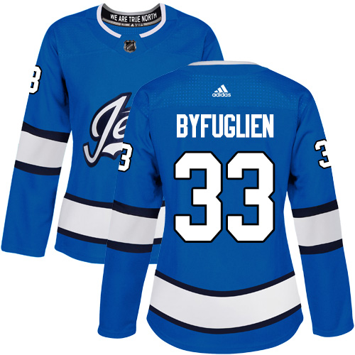 Adidas Winnipeg Jets #33 Dustin Byfuglien Blue Alternate Authentic Women's Stitched Jersey Womens