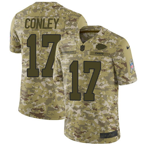 Kansas City Chiefs #17 Chris Conley Camo Men's Stitched Limited 2018 Salute To Service Jersey Men's