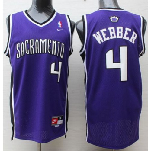 Sacramento Kings #4 Chris Webber Purple Throwback Stitched Jersey Mens