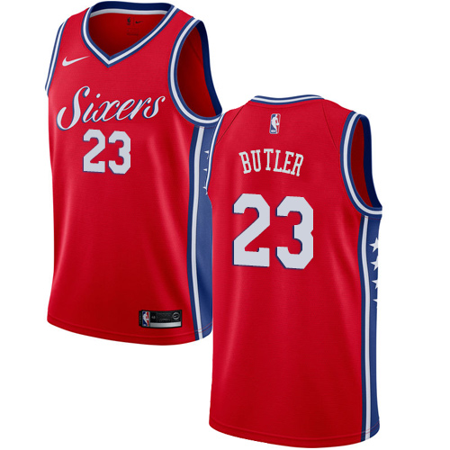 Philadelphia 76ers #23 Jimmy Butler Red Womens Swingman Statement Edition Jersey Womens