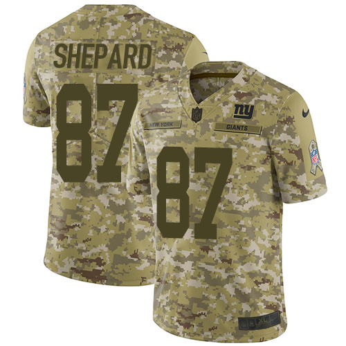 New York Giants #87 Sterling Shepard Camo Youth Stitched Limited 2018 Salute to Service Jersey Youth