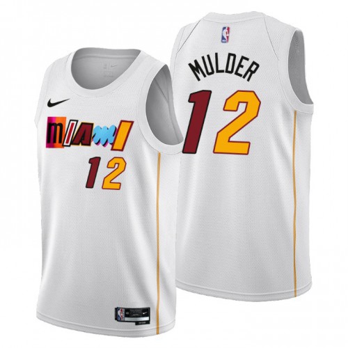 Miami Heat #12 Mychal Mulder Mens 2022-23 City Edition Jersey - Cherry Blossom White Mens