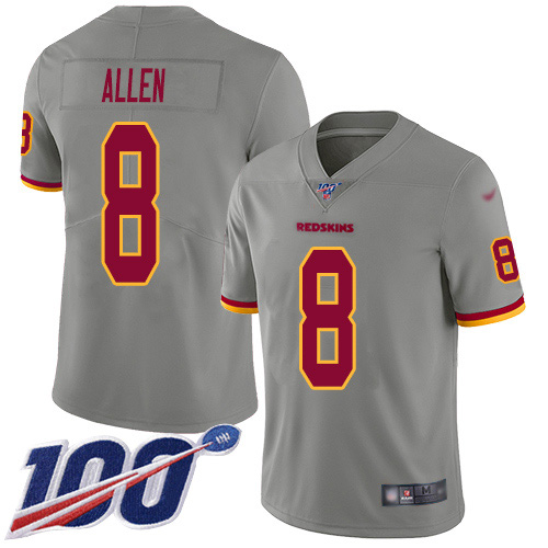Washington Commanders #8 Kyle Allen Gray Youth Stitched Limited Inverted Legend 100th Season Jersey Youth