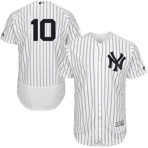 New York Yankees #10 Phil Rizzuto White Strip Flexbase Authentic Collection Stitched Jersey Men's
