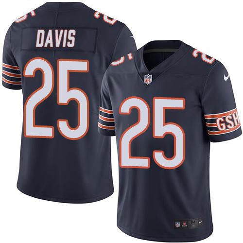 Chicago Bears #25 Mike Davis Navy Blue Team Color Men's Stitched Vapor Untouchable Limited Jersey Men's