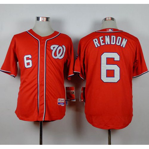 Washington Nationals #6 Anthony Rendon Red Cool Base Stitched Jersey Men's