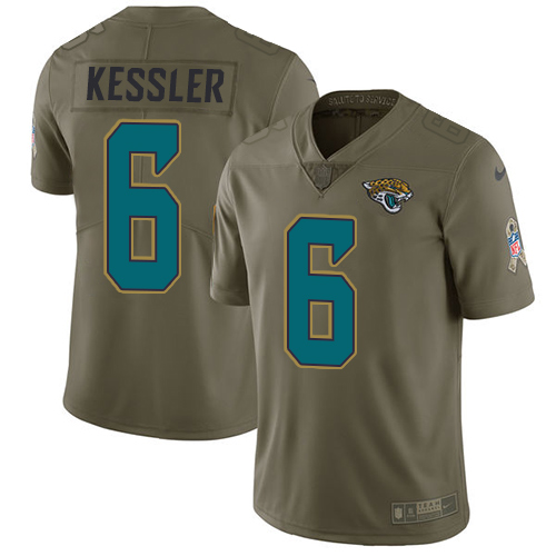 Jacksonville Jaguars #6 Cody Kessler Olive Men's Stitched Limited 2017 Salute To Service Jersey Men's