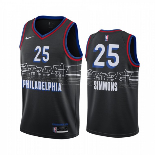 Philadelphia 76ers #25 Ben Simmons Black Swingman 2020-21 City Edition Jersey Mens