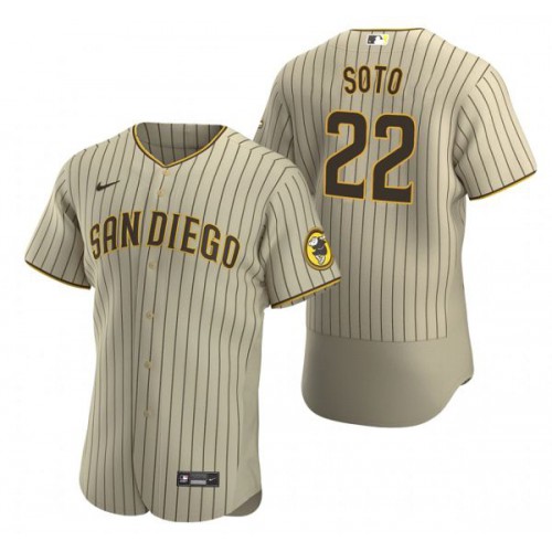 San Diego San Diego Padres #22 Juan Soto Tan Brown Authentic Alternate Jersey Men's